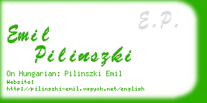 emil pilinszki business card